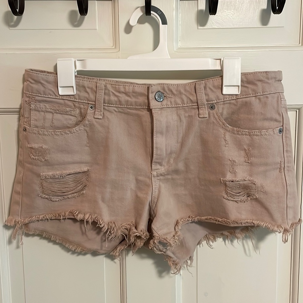 Lucky Brand jean shorts, mini, ripped, size 29